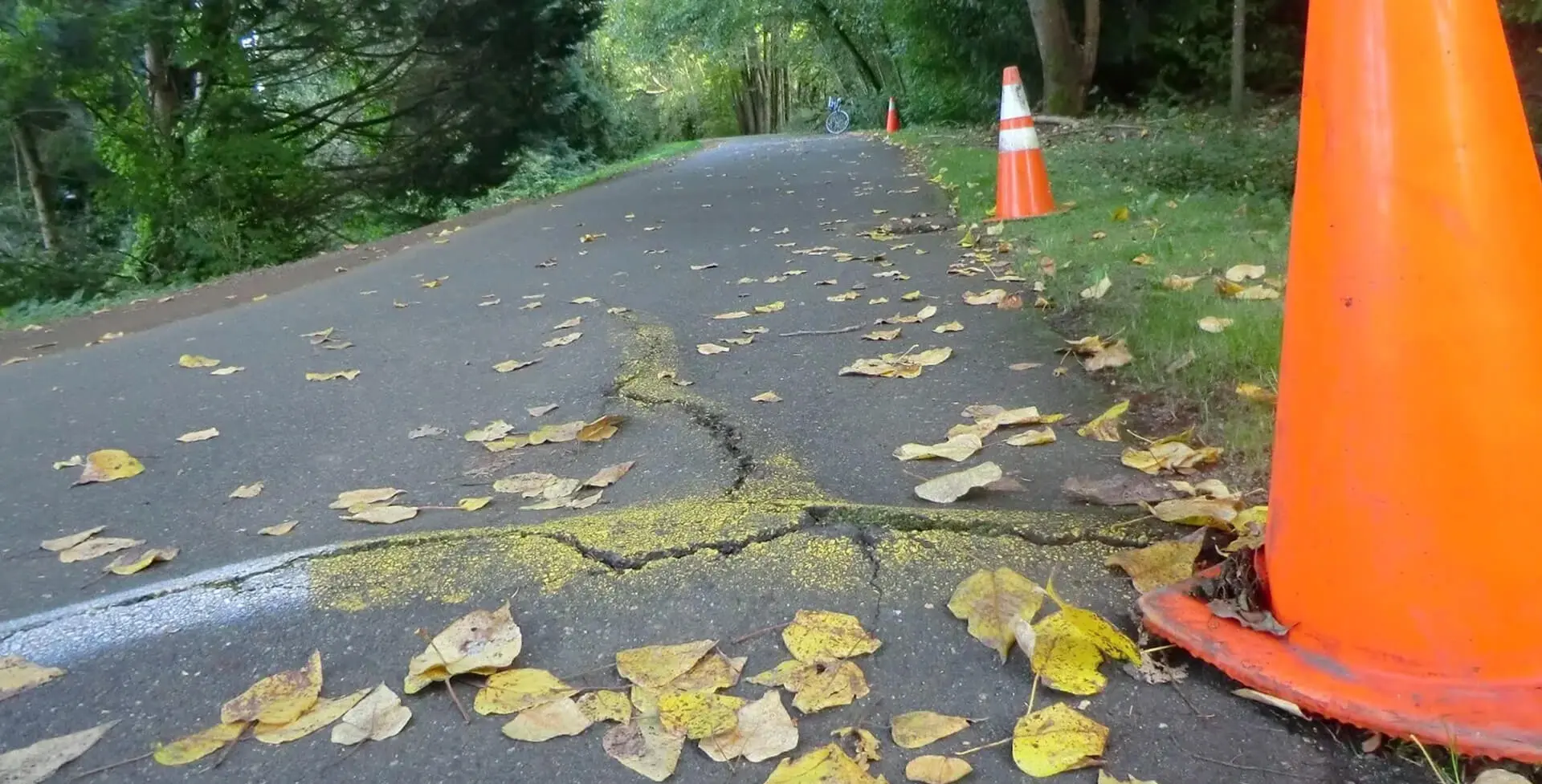 Cones on road side